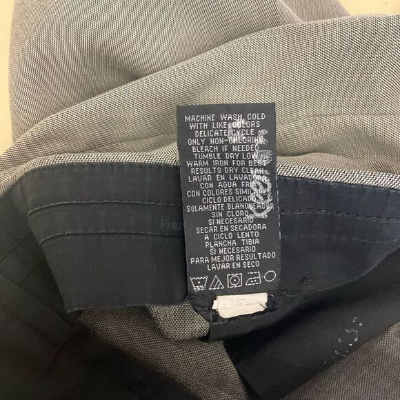 Perry Ellis Portfolio Men's 38x32 Grey Flat Front Dress Pants Trousers Slacks - Picture 14 of 15